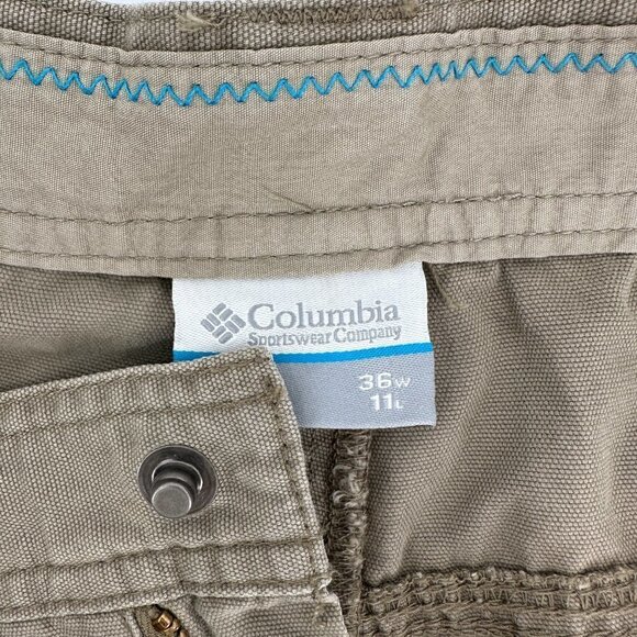 Columbia Tan Khaki Ultimate ROC Cargo Outdoor Safari Fishing 11" Hiking 36 Short - Picture 8 of 9